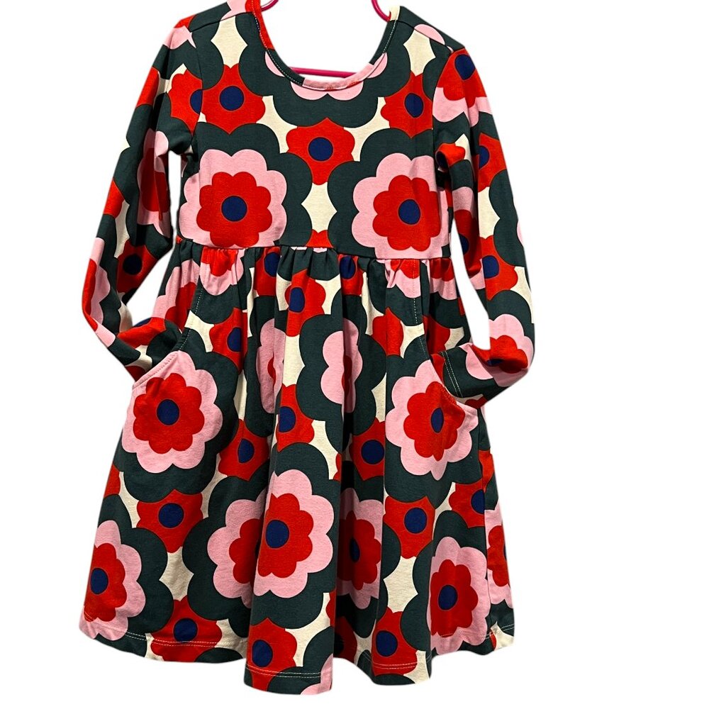 Hanna Andersson Rosey Wreath Jersey Knit Dress, 110 (5)